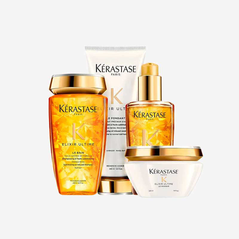 Kit con 4 Kérastase Elixir Ultime L'Huile Completo